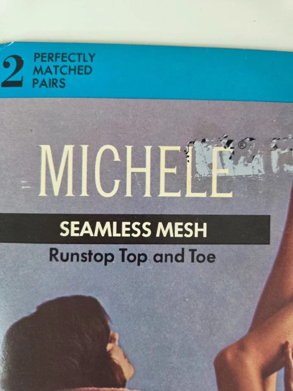 Vtg Michele Seamless Mesh 100% Nylon Stockings 9 1/2 Medium Wood Beige 2 Pairs